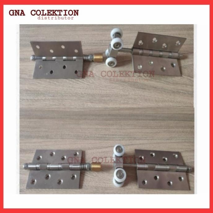 NEW RODA PINTU LIPAT ENGSEL KUPU KUPU 1SET ATAS BAWAH SUS 304 RODA GANTUNG