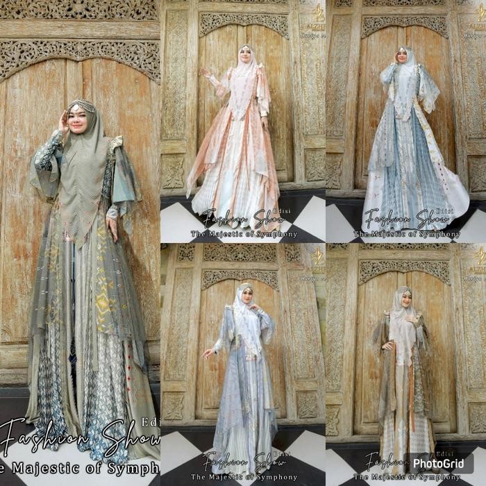 ORIGINAL Gamis Syari HURRIYA by ALZHEA PREMIUM - set baju lebaran mewah tebaru REALPIC ORI