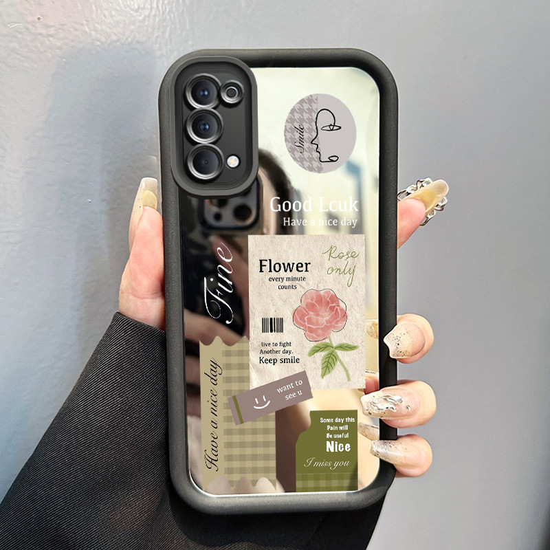 Casing Hp Untuk OPPO Reno 4 4G Reno4 Reno 4 5G A94 F19 Pro Reno 5F Reno 5 Lite Case kartu pos mawar 