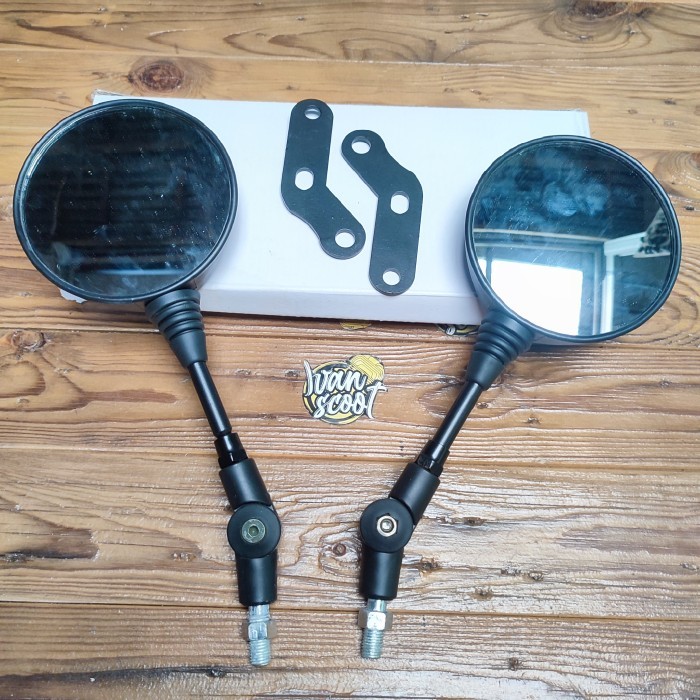 Spion Vespa Npx Hitam Bulat Spion Vespa New Px Series Komplit Bracket