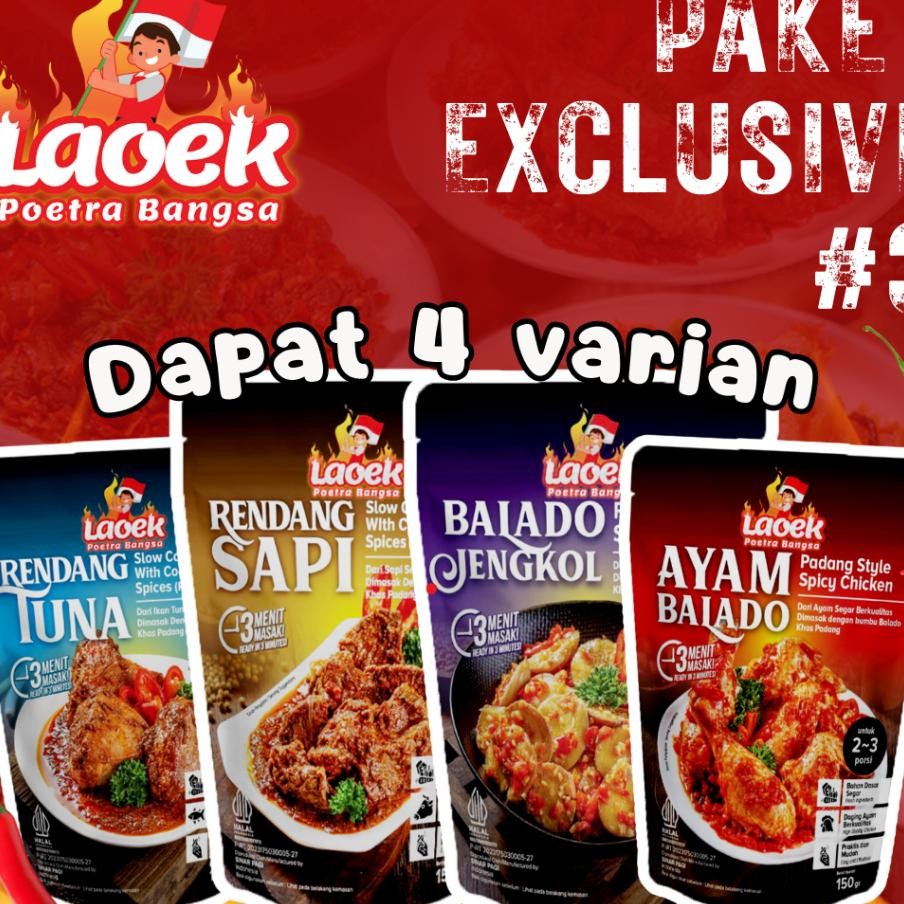 

Paet Ecluive 3 Rendang Tunarendang Api Balado Jengol Ayam Balado Laoe Poetra Banga N