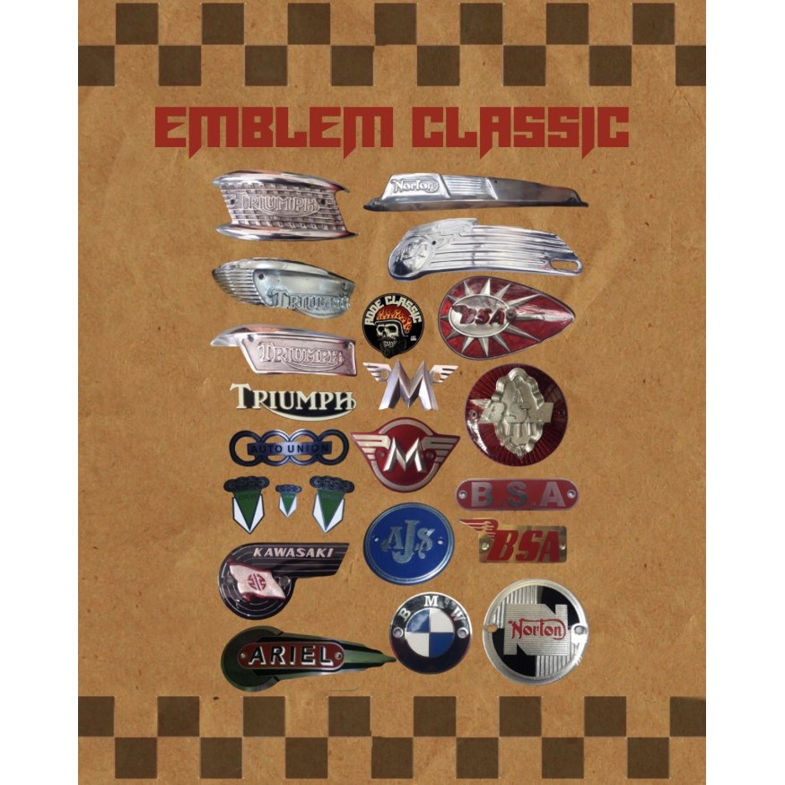 Emblem Tangki Motor Classic Norton Triumph Bmw Matchless Dkw Ajs