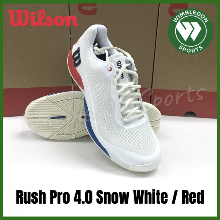 Terbaru Sepatu Wilson Rush Pro 4.0 Snow White / Sepatu Tenis Wilson Rush Pro Best Seller