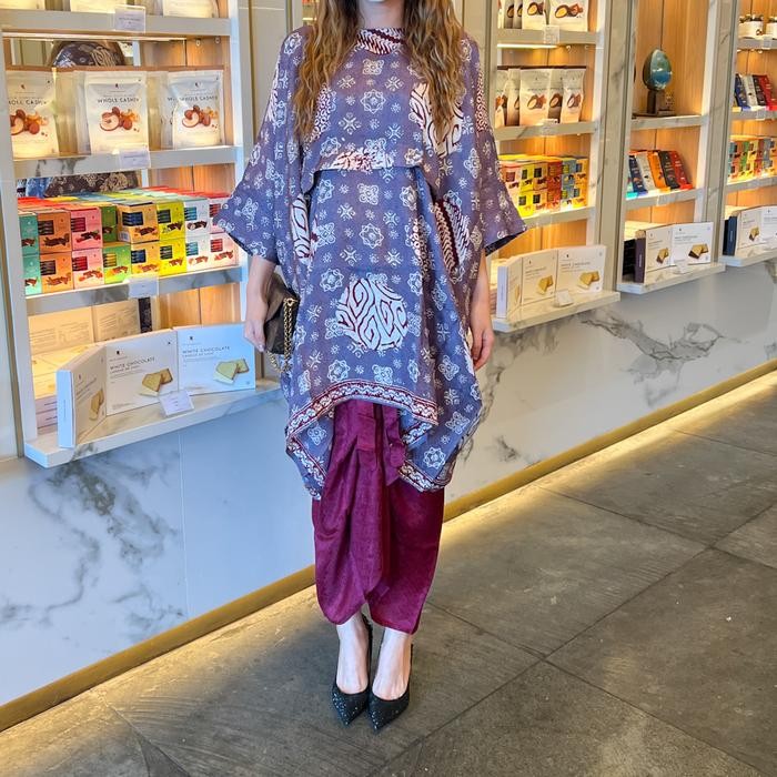 Lausboutique-Dania Set-Seri Selempad-Setelan Batik Wanita Wisuda Fit Panjang Tunik Loose