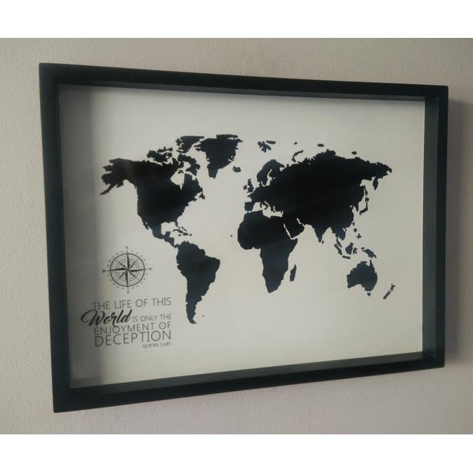 

HIASAN DINDING WOODEN POSTER LUKISAN PAJANGAN WORLD MAP PETA DUNIA STOK TERBATAS