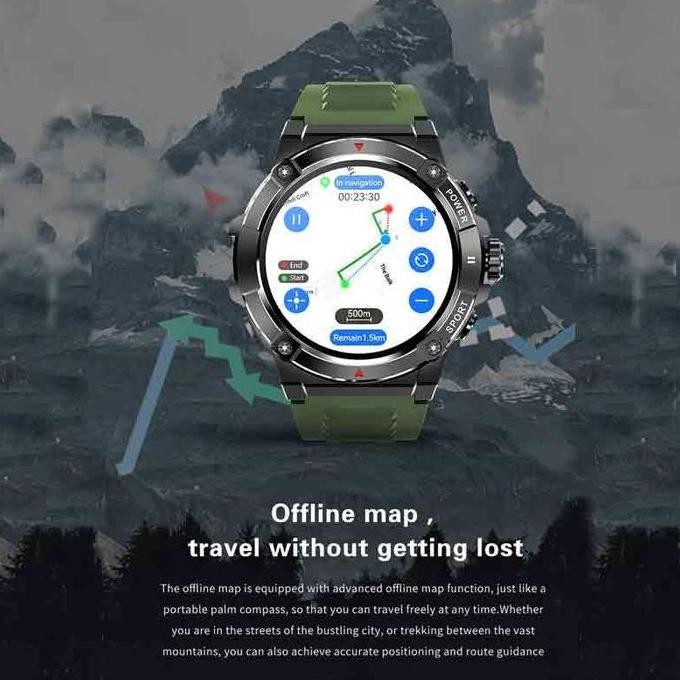 

ORBIT NX8PRO GPS SMART WATCH 4GB MEMORY 1.43'' AMOLED DISPLAY BUILT-IN GPS ROUTE PLAY MUSIC OFFLINE MAP IMPORT ALTITUDE BAROMETER COMPASS PHONE CALL SMART WATCH STOK TERBATAS