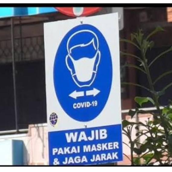 

sign rambu kawasan masker mask aturan jarak