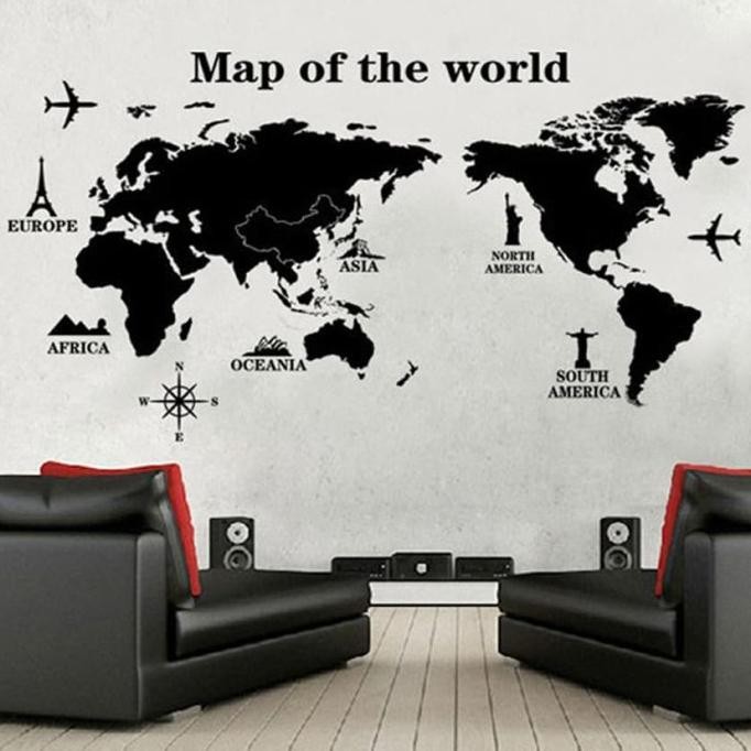 

STICKER WALLPAPER DINDING DEKORASI RUMAH APARTEMEN UNIK BESAR LUCU MAP STOK TERBATAS