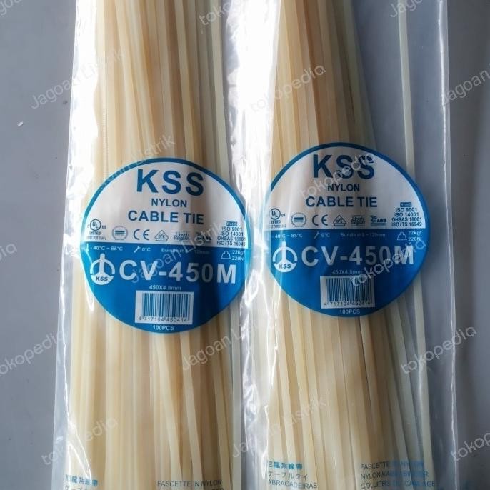 

BEBAS ONGKIR - Kabel Ties CV 450 KSS 4.8 mm Kurus isi 100 pcs ( Cable Tie / Ties )