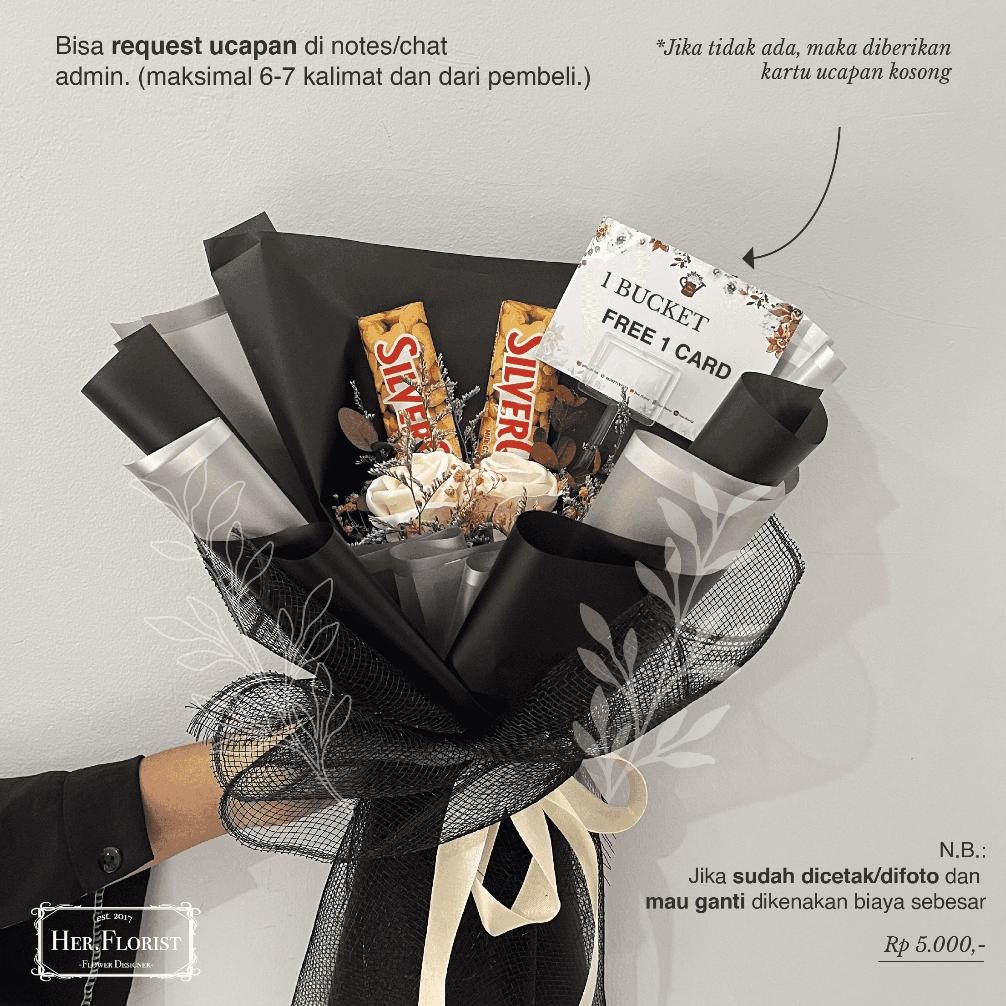 

SALE HER.FLORIST [SNACK] Buket Coklat | Bucket Silverqueen | Bunga Sabun Rose / Gompie | Kado Hari Guru ukd-23