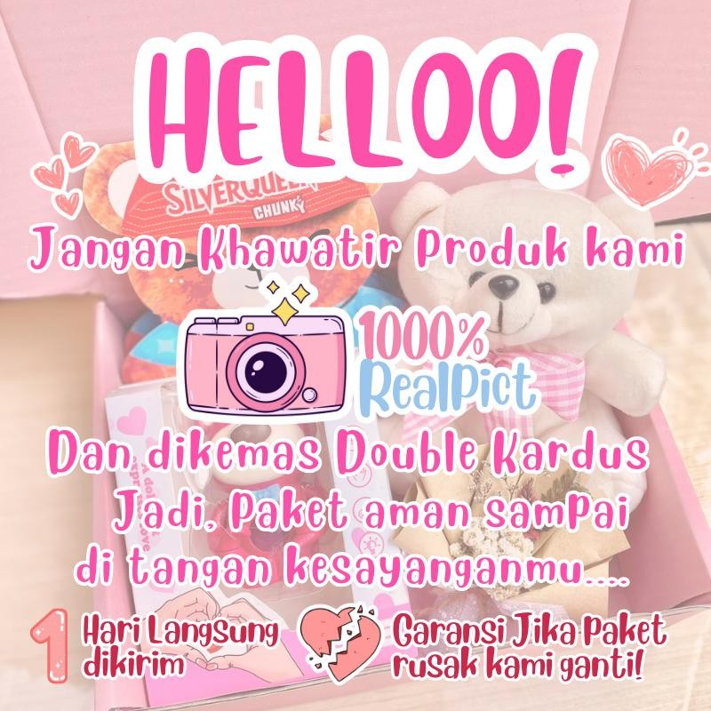 

ORIGINAL NEW READY SIAP KIRIM Hampers Valentine coklat silverqueen bear beruang Kado Valentine ayang murah valentin gift box pacar sahabat gebetan istri cewek cowok romantis It34
