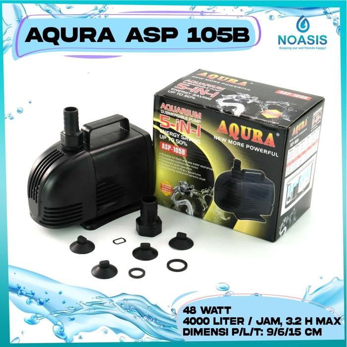 Pompa Air Celup Aquarium Aqura Asp 105 B Asp105B Submersible Pump