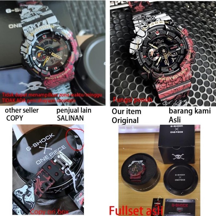 MURAH Asli Jam Tangan Pria G-SHOCK X ONE PIECE ANIME ORIGINAL CASIO FULL SET PROMO  GA-110 LAMPU