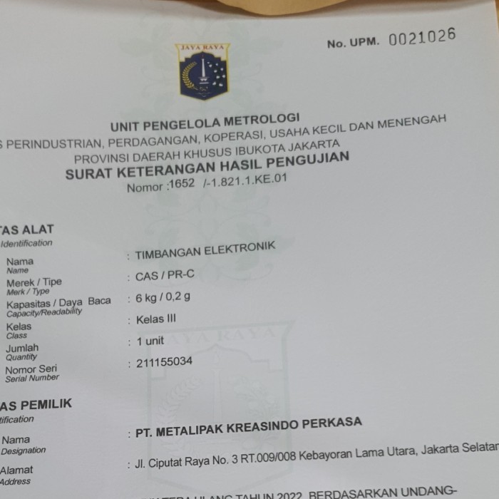 

Sertifikat metrologi