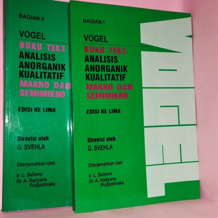 

PROMO! vogel buku teks analisis anorganik kualitatif bagian 1 dan 2 lengkap