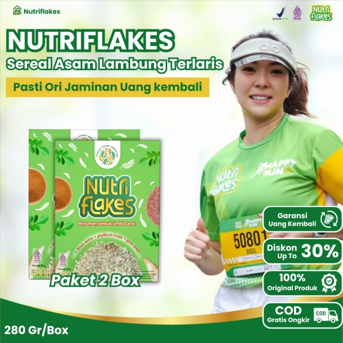 

NUTRIFLAKES Sereal Umbi Garut Solusi Asam Lambung dan Gerd Paket 2 Box