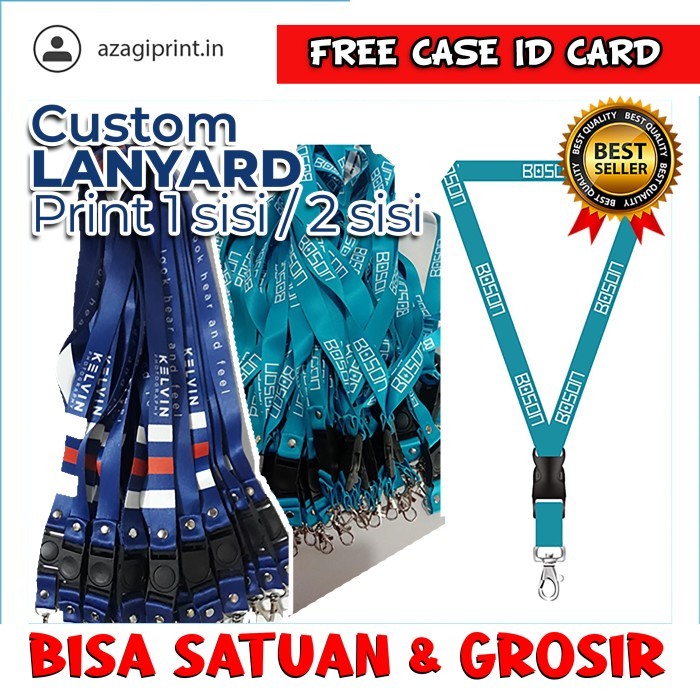 

Lanyard Custom Print 2 Sisi Cetak Tali Gantungan ID Card Satuan Murah