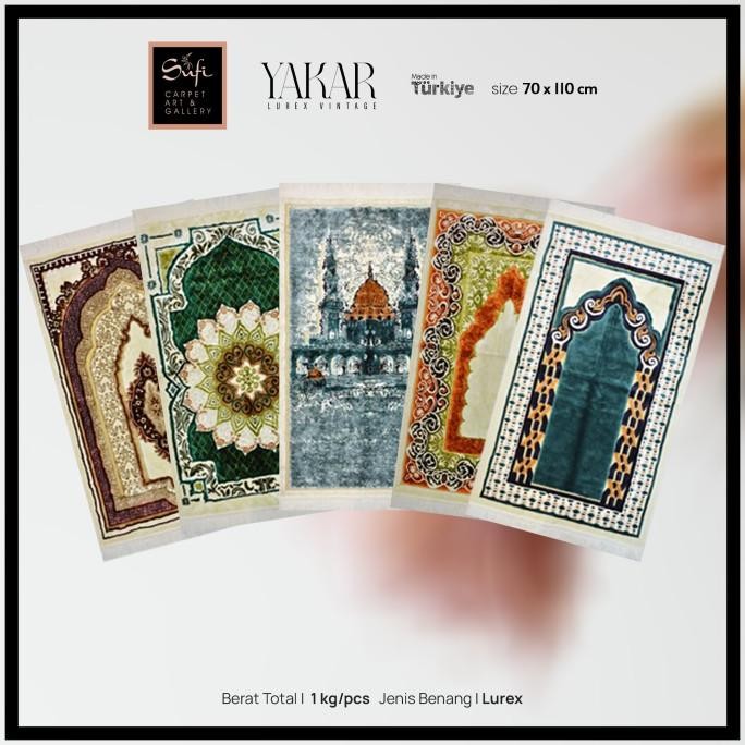 Miliki Sajadah Turki Lipat Lembut Yakar Lurex 70X110