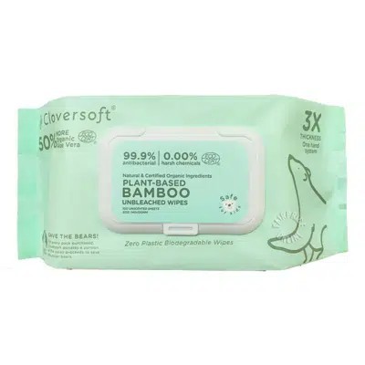 

Cloversoft Plant-Based Antibacterial Wet Wipes - 100 Sheets