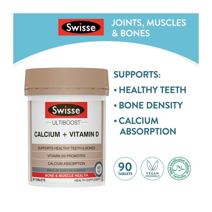 

Swisse Ultiboost Calcium + Vitamin D Supplement Tablets