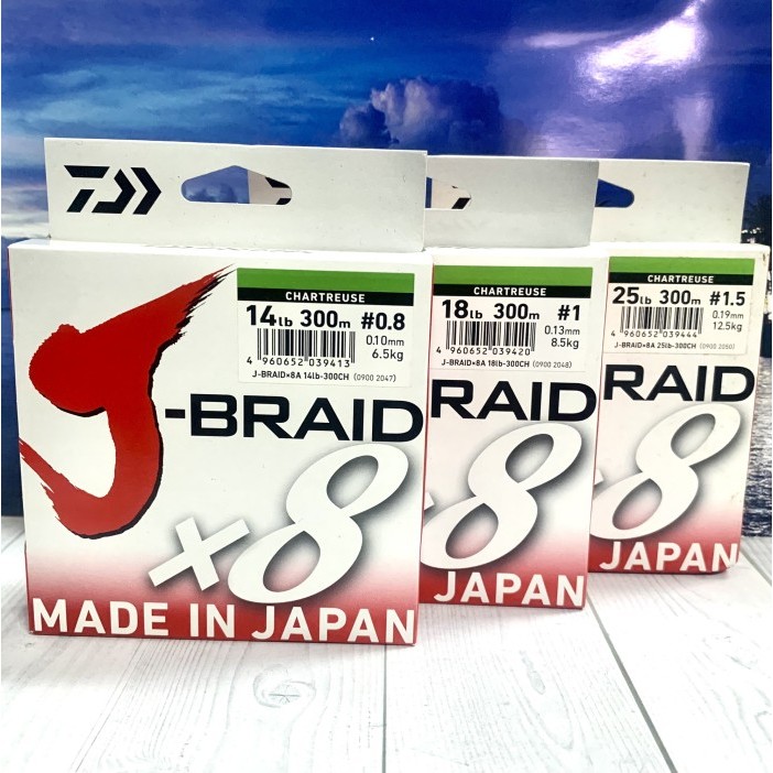 BISA GOSEND Senar PE Daiwa Jbraid Chartreuse PE 0.8 . 1 , 1.5