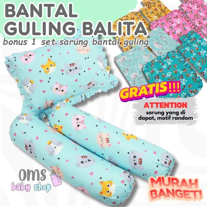 Free 1 Set Sarung Bantal Guling / Bantal Guling Anak Balita Jumbo Set Free 1 Set Sarung Bantal