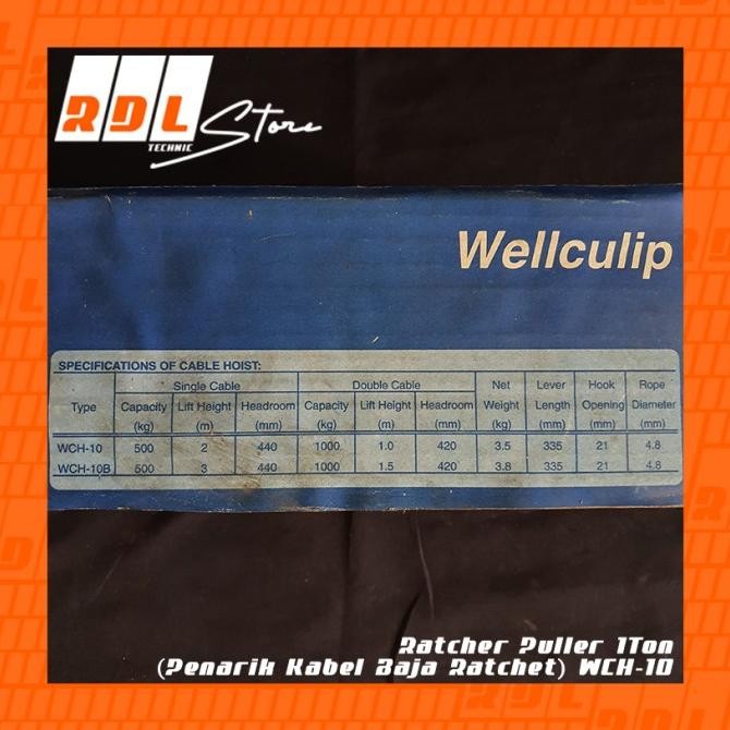 RATCHET PULLER 1TON (PENARIK KABEL BAJA RATCHET) WCH-10