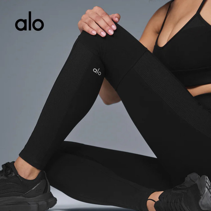 Alo Yoga Airbrush Legging /Ribbed Hw Blissful[100% Original Alo Usa] Asli 100%