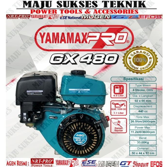 Yamamax Pro Gx 480 (22.0 Hp) Engine Motor Bensin "Iron Crankshaft"