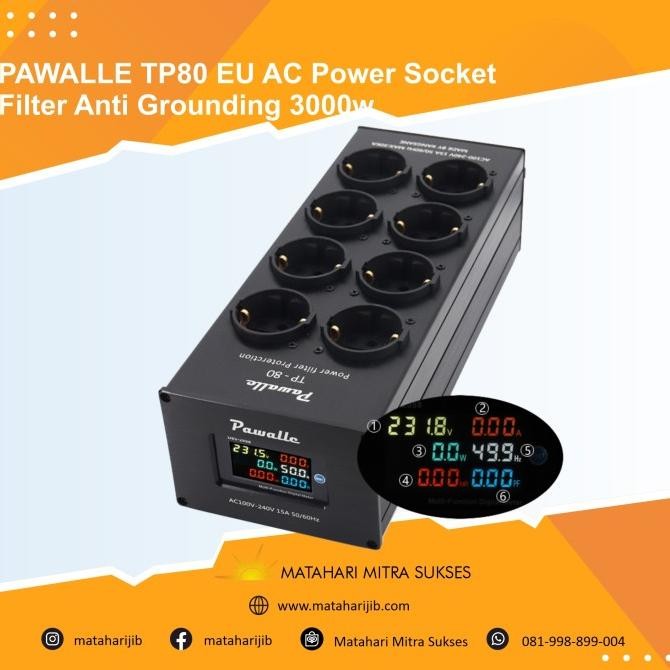 PAWALLE TP80 EU AC Power Socket Filter Protection Anti Grounding 3000w