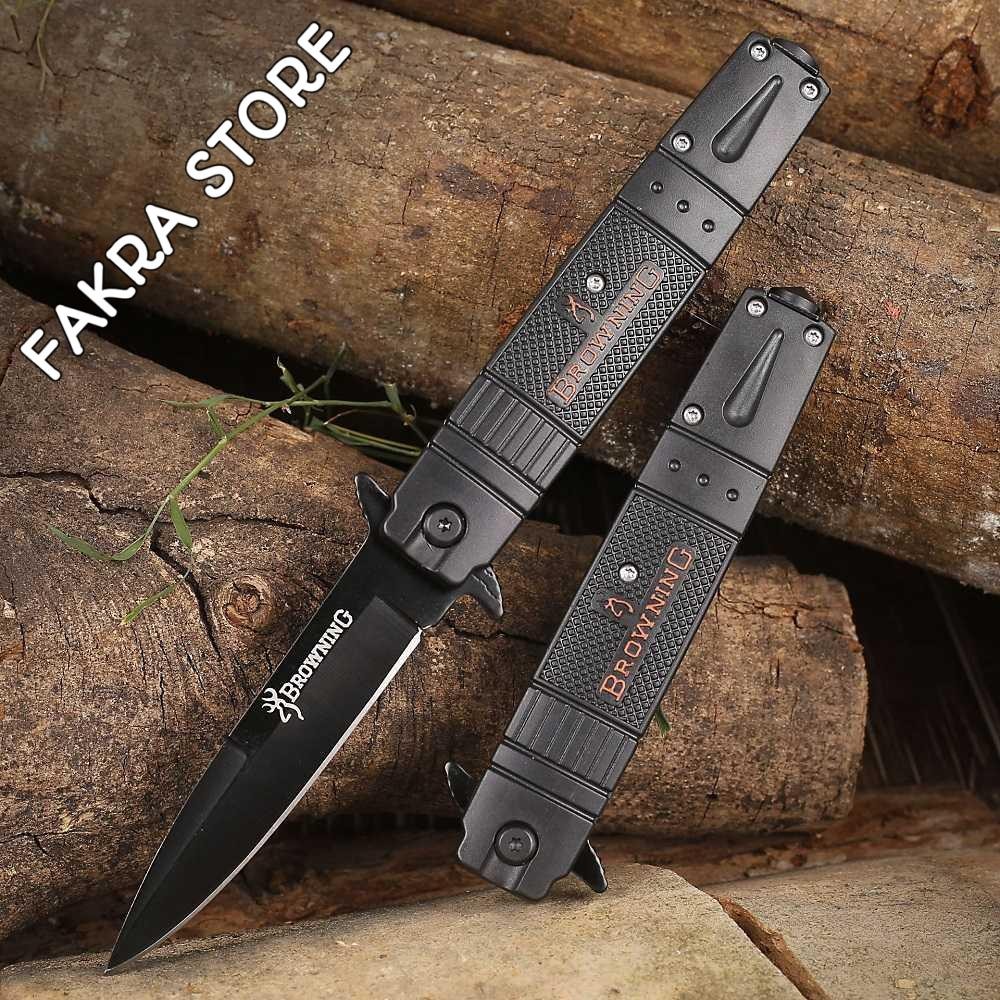 KNIFEZER BROWNING Pisau Lipat Berburu Survival Tactical Knife 22cm - P1534 Original Termurah