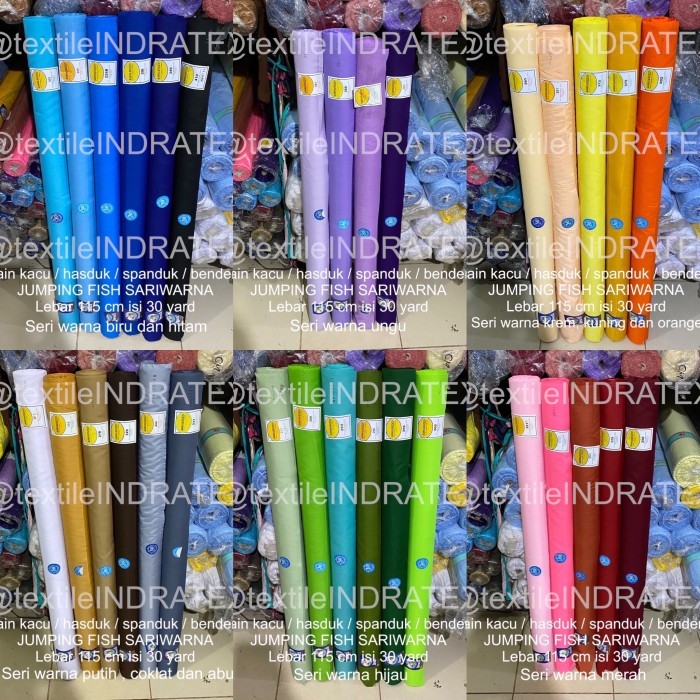 KAIN TETORON JUMPING FISH BENDERA SPANDUK SABLON KACU HASDUK PRAMUKA