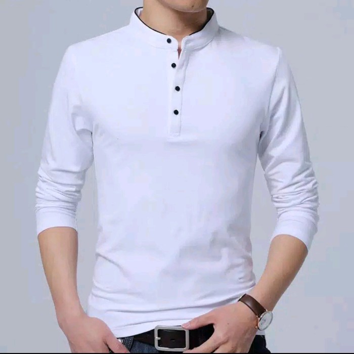 Kaos Koko Pria Polos Tanpa Saku Model Slimfit Size L - 3Xl {TerlarisBest Seller}