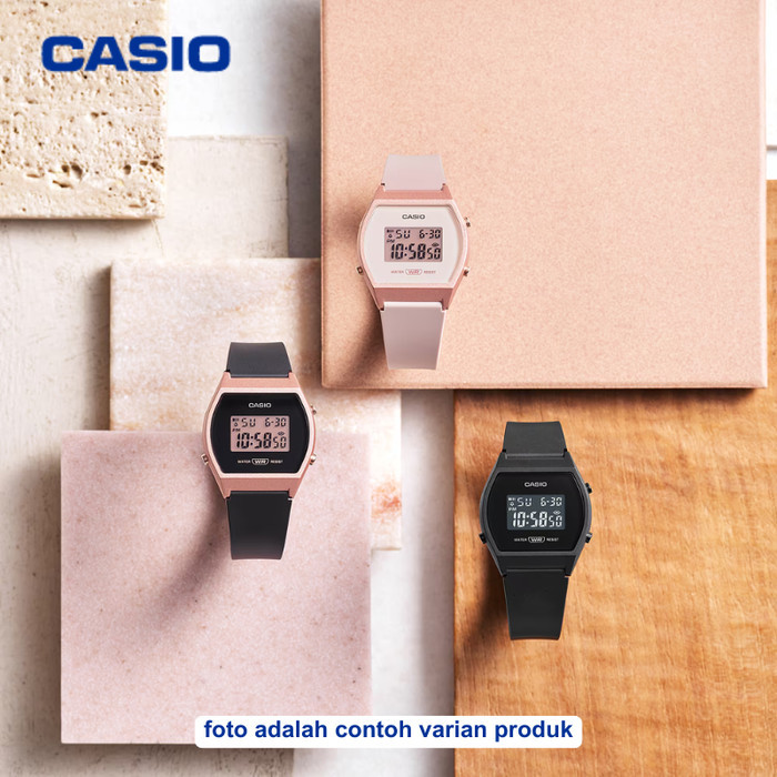 JAM TANGAN WANITA CASIO LW-204-1B ORIGINAL - LW204 HITAM