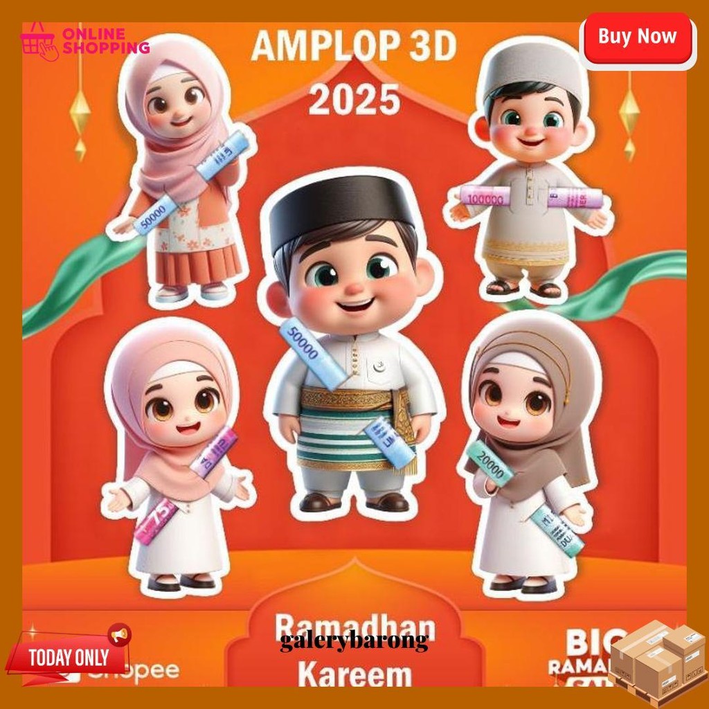 

4 Pack Amplop Karakter 2025 Amplop Lebaran Angpau LucuAmplop Thr Lebaran Angpau Surprise Original Produk