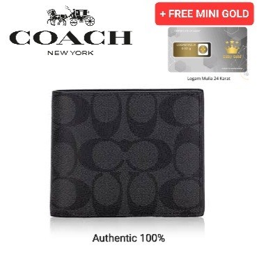 Dompet Coach Wallet ORIGINAL. Kelengkapan Paperbag + Dustbag + Box