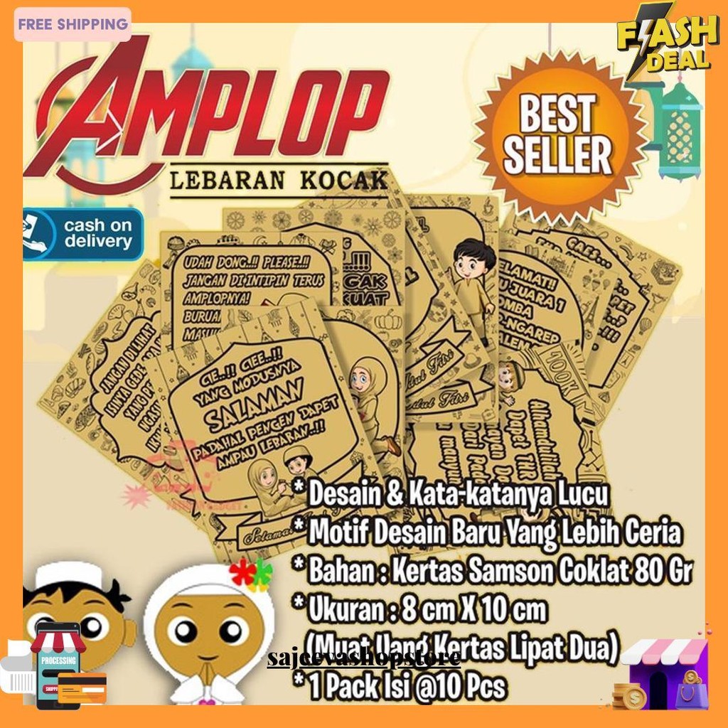 

Amplop Angpau Lebaran Dengan Kata-Kata Yang Kocak Dan Motif Yang Lucu-Lucu Amplop Angpau Idul Fitri Amplop Lebaran Haji Amplop Idul Adha (1 Pack Isi 10Pcs ) Original Produk