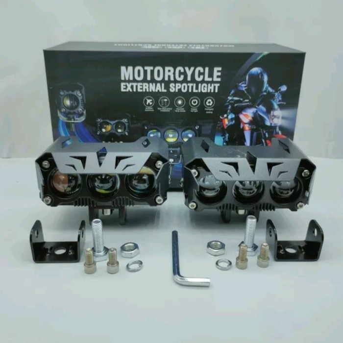 Lampu Led Sorot Tembak Sql 3 Mata Laser Gun 60 Watt Motor Mobil