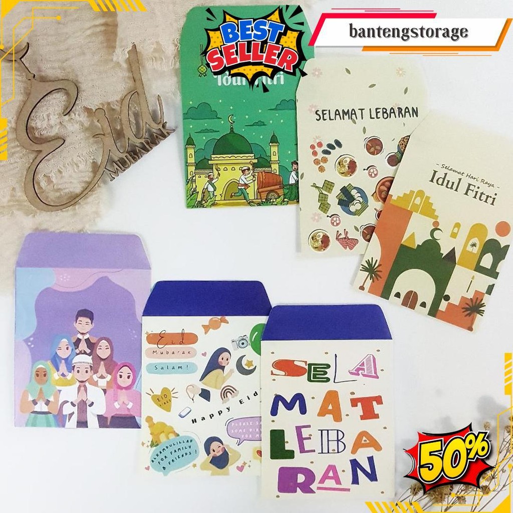 

( Isi 10 ) Amplop Lebaran Idul Fitri 1 Pack Isi 10 Lembar / Amplop Lebaran Murah Kecil Original Produk