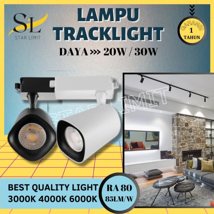 Lampu Sorot Rel Led Track Light Lampu Rel Sorot Spotlight Track 20/30W