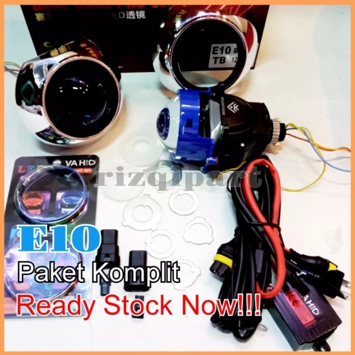 Paket Biled E10 Vahid Lampu Projie 3 Inch Tembak Sorot Projector