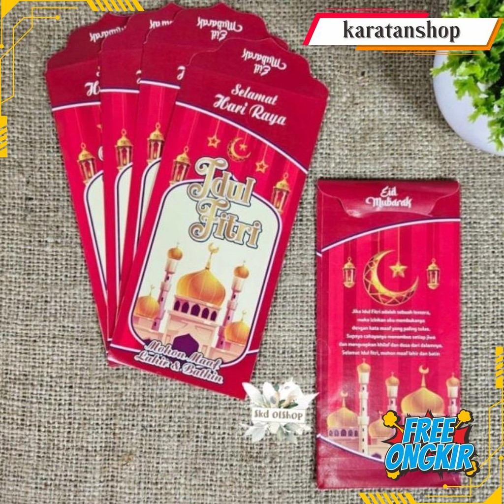 

50 Lembar Amplop Lebaran Idul Fitri Karakter Masjid Df Ukuran Panjang Mix 5 Gambar Cod