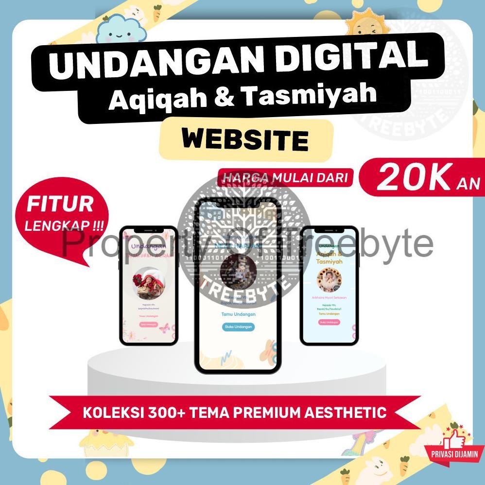 Undangan Digital Aqiqah Tasmiyah Syukuran Website Kelahiran & Penamaan Bayi | Desain Premium & Ekskl
