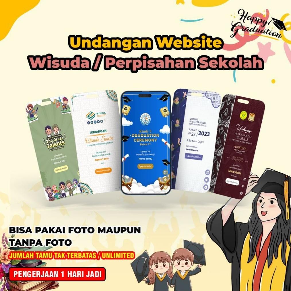 Undangan website Wisuda atau Undangan Digital Wisuda, Undangan wisuda, Undangan Wisuda custom, Undan