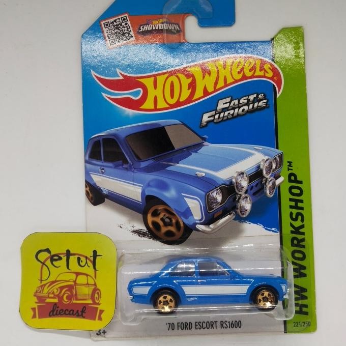 HOT WHEELS 70 FORD ESCORT RS1600 FAST FURIOUS BIRU BLUE