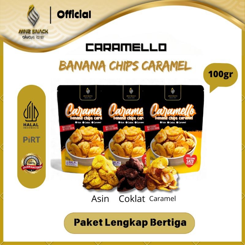 

Discount MNZSNACK Paket Lengkap 3pcs Caramello Keripik pisang coklat caramel 100gr keripik pisang