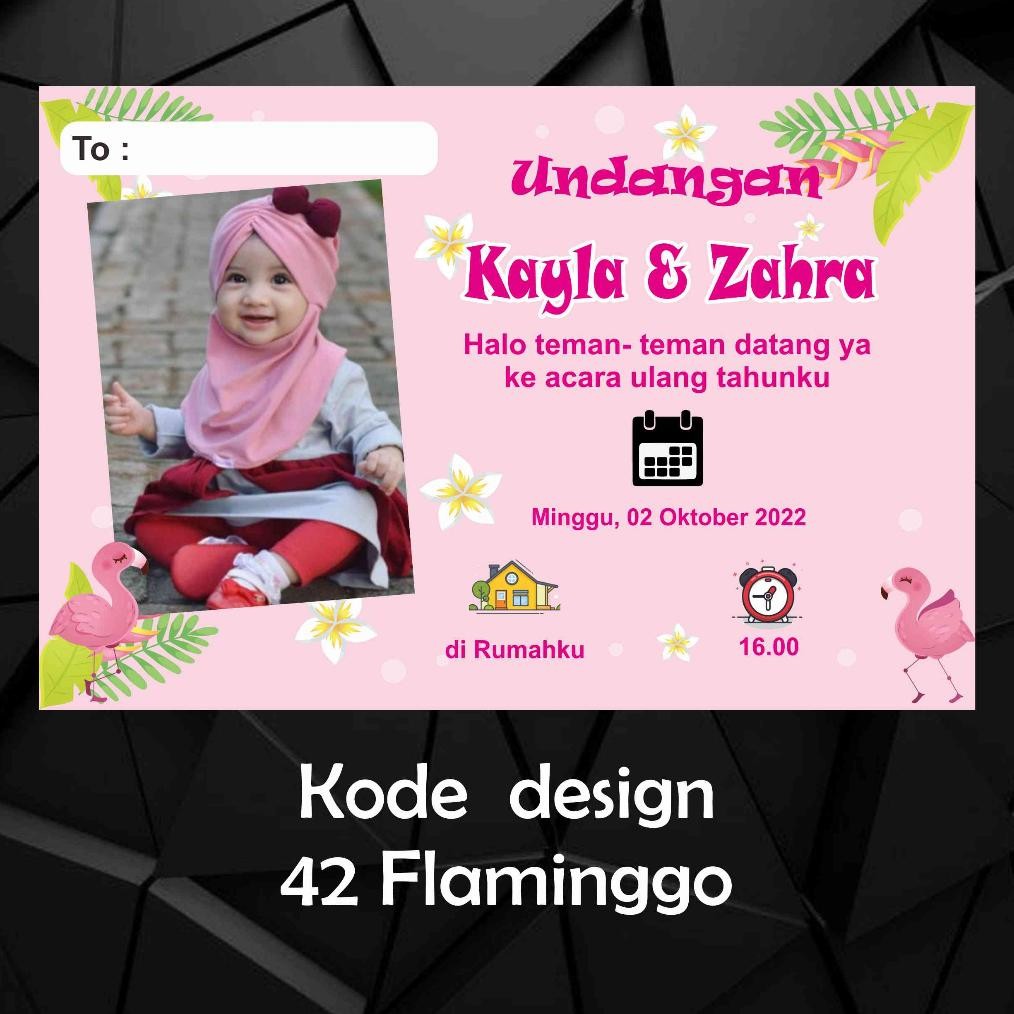 Kartu Undangan Ulang Tahun Anak Costum Foto Murah Kartu Undangan Ulang Tahun Anak Murah isi 50 pcs K