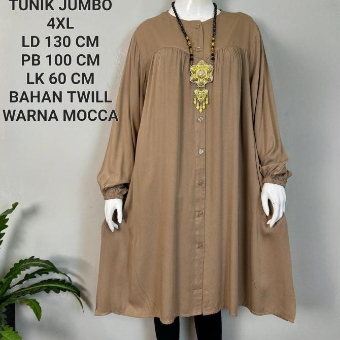 Long Tunik Jumbo LD 130 Cm Model Kekinian Terlaris