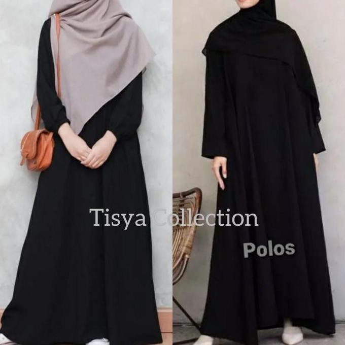 Abaya Polos Jetblack Premium Abaya Remaja  Hitam  Polos Muslim Turki Gamis Arab Wanita Promo