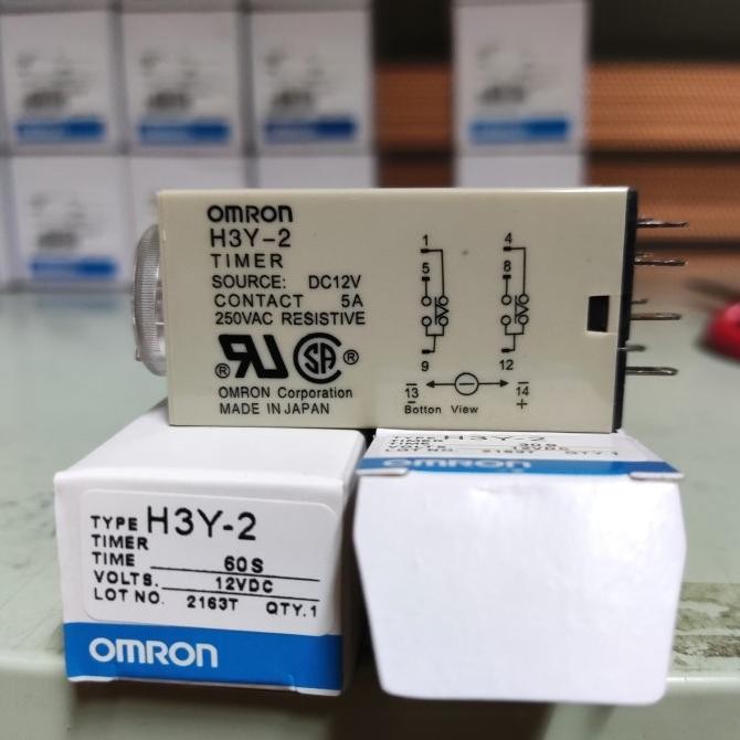 TIMER OMRON H3Y-2 12VDC 30S 60S / H3Y 2 12V DC 30 DETIK 60 DETIK DC12